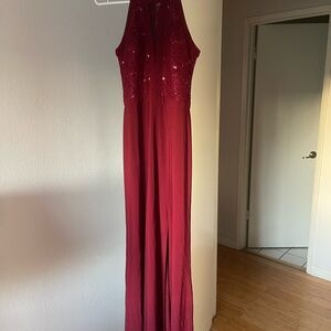 Elegant Burgundy Evening Gown dress